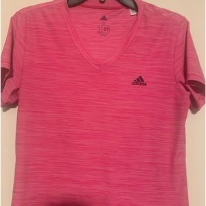 Hot pink v neck dry fit top